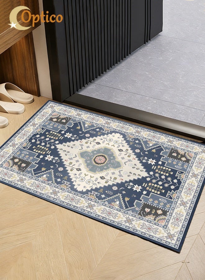 Optico Vintage Bathroom Runner 40x60cm,Boho Non-Slip Soft Farmhouse Bath Rug, Floral printed Carpets, Persian Area Rugs Beige Kitchen Rugs,Indoor Home Decor Rug Anti-slip Beside CarpetUltra Absorbent Thick Machine Washable Quick Dry Bath Mat for Floor Bathtub Sink Toilet Vanity - Image 1
